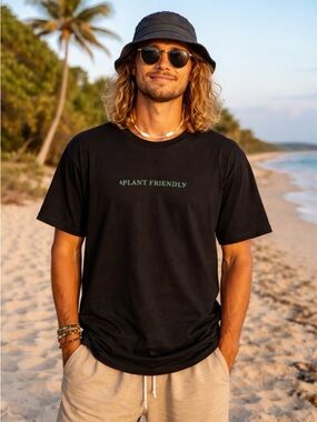 Plant Friendly Black Graphic T-Shirt